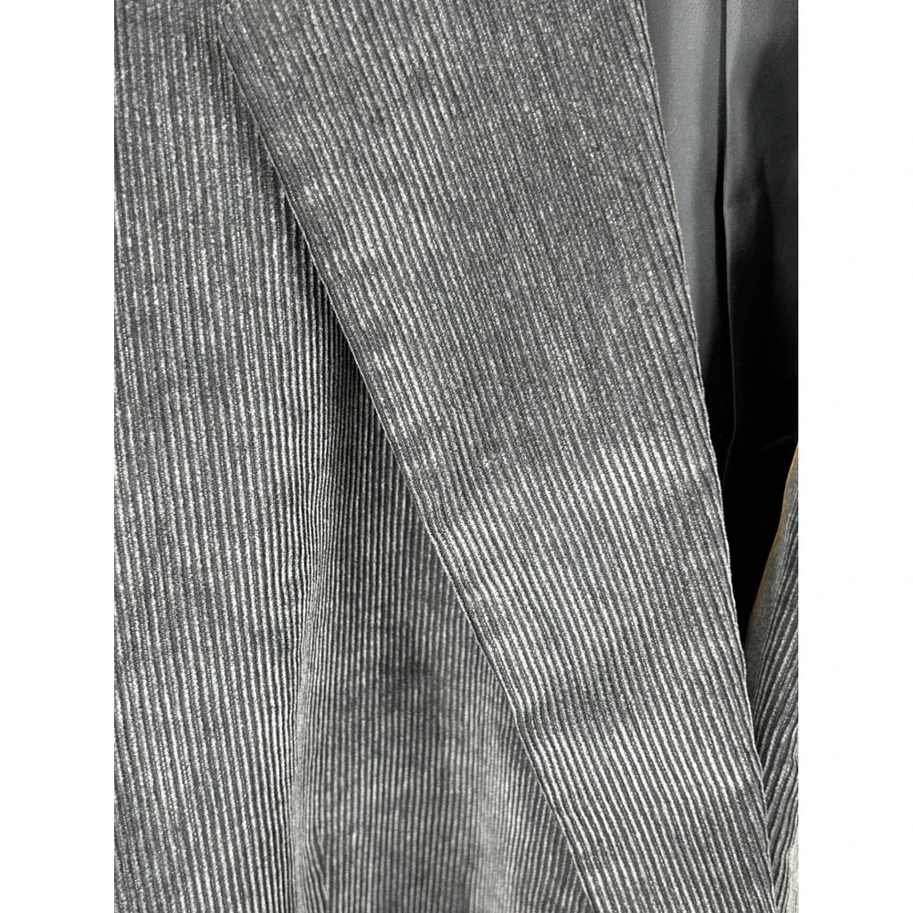 Hunt‎ Valley Mens Corduroy Sport Coat Blazer Jacket Gray 48L